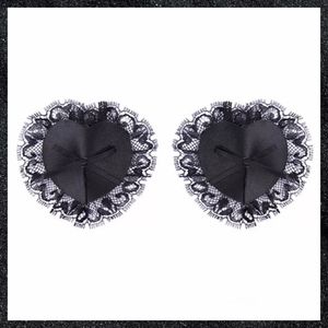 Black Lace Heart Reusable Nipple Cover Pasties
